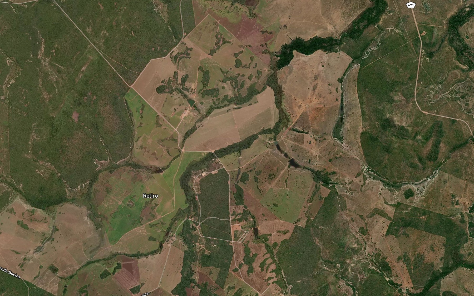 Satellite map of the Corrego Tiuba
