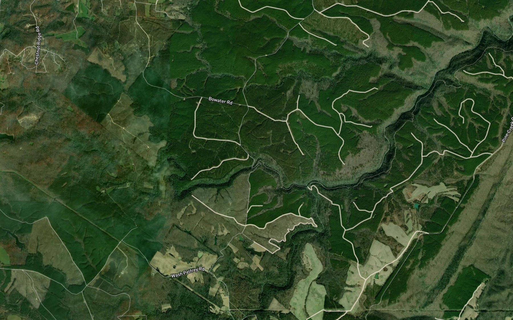 Satellite map of the Turkey Cock Branch