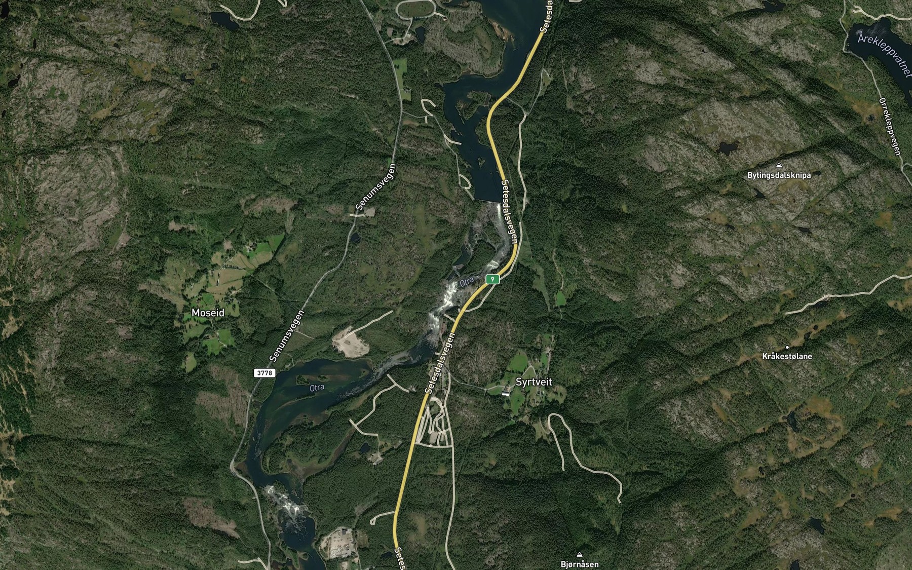 Satellite map of the Syrtveitfossane