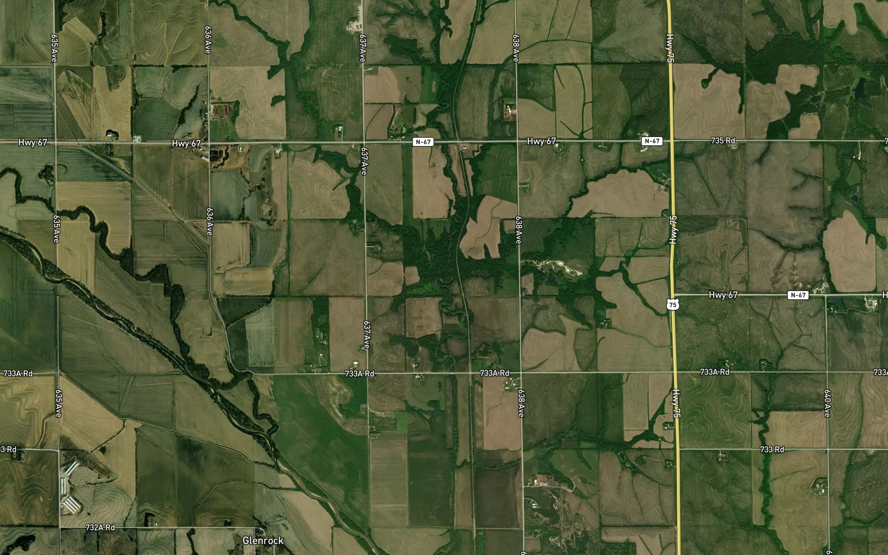 Satellite map of the Plum Run