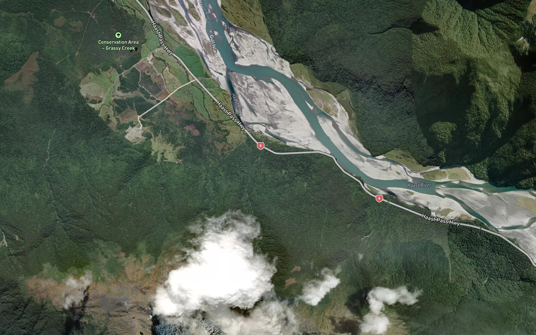 Satellite map of the Myrtle Creek