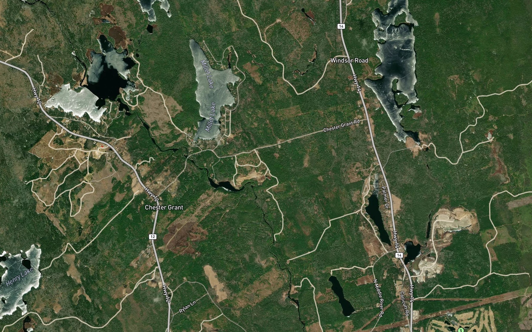 Satellite map of the Trout Brook