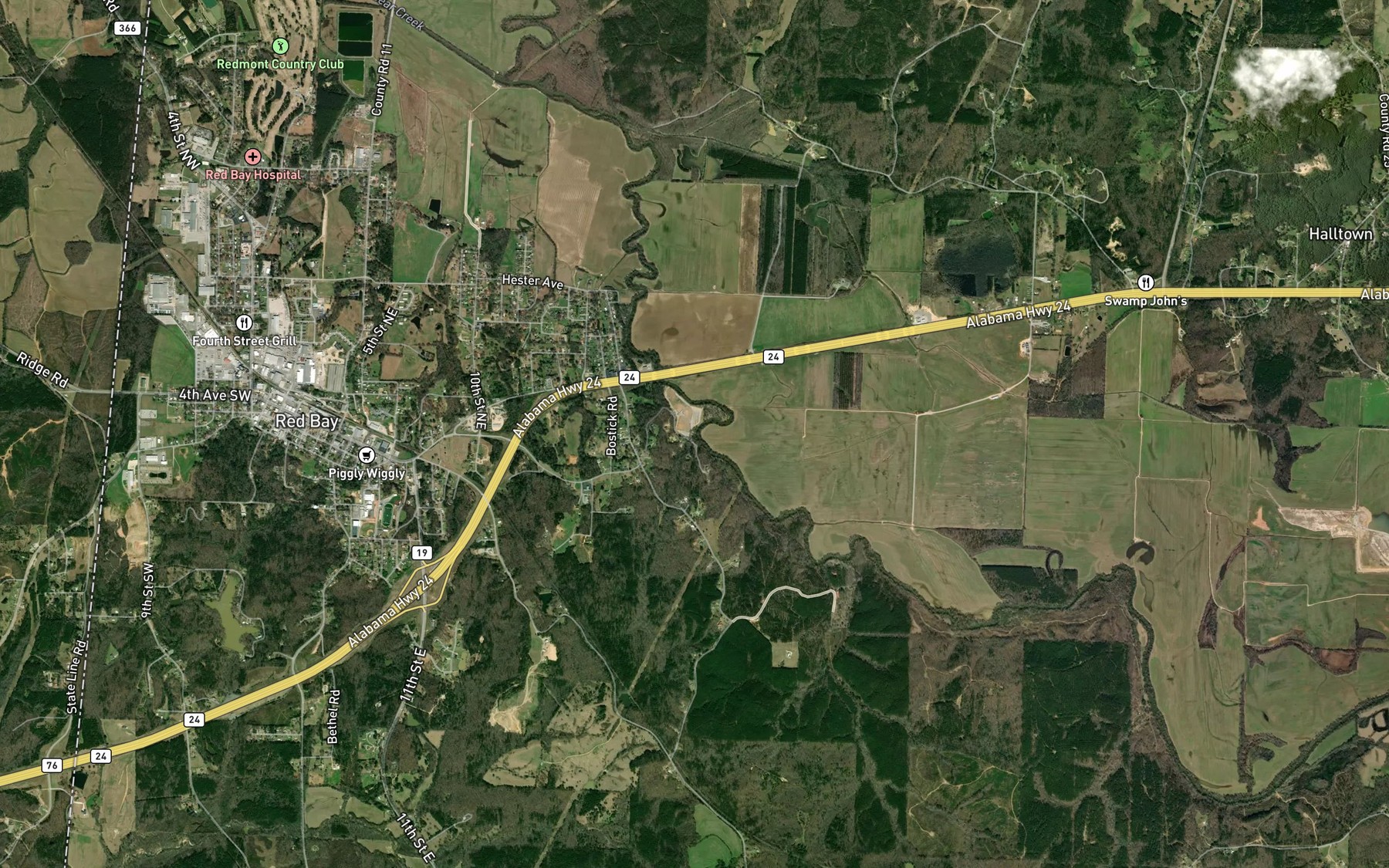 Satellite map of the Norman Branch