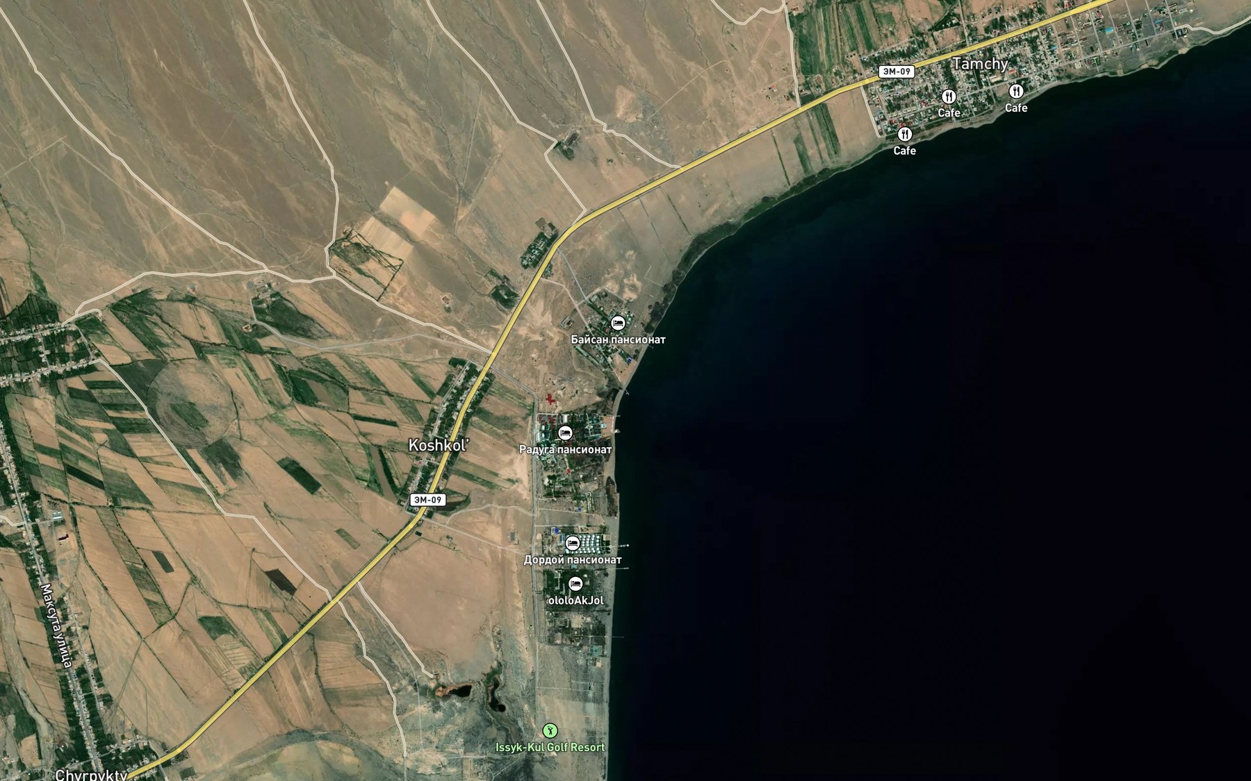 Satellite map of the Kabyrga