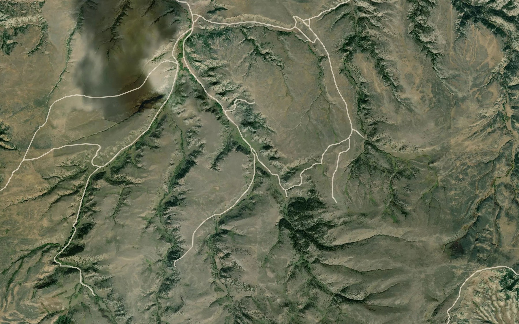 Satellite map of the Chicken Creek