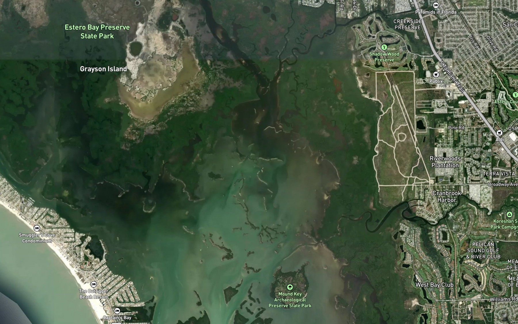 Satellite map of the Rocky Bay
