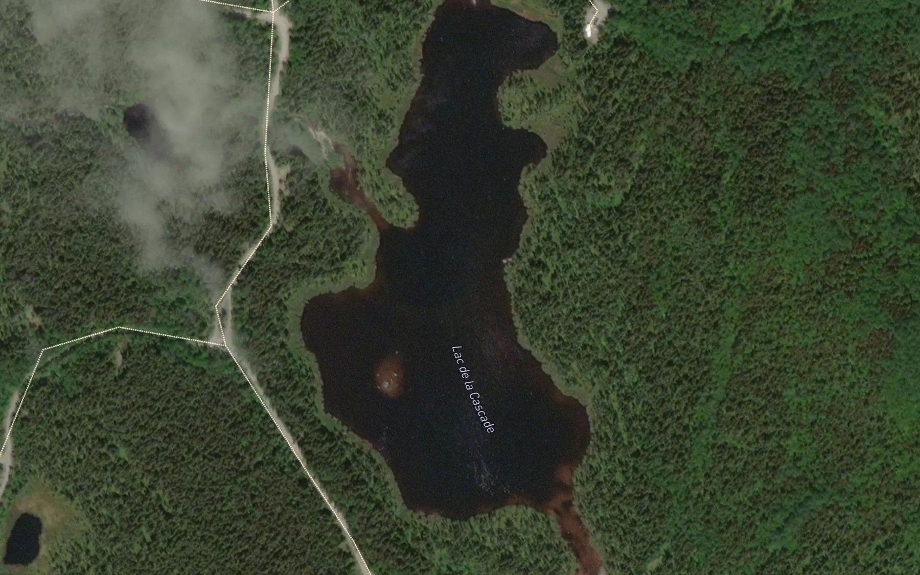 Satellite map of the Lac de la Cascade