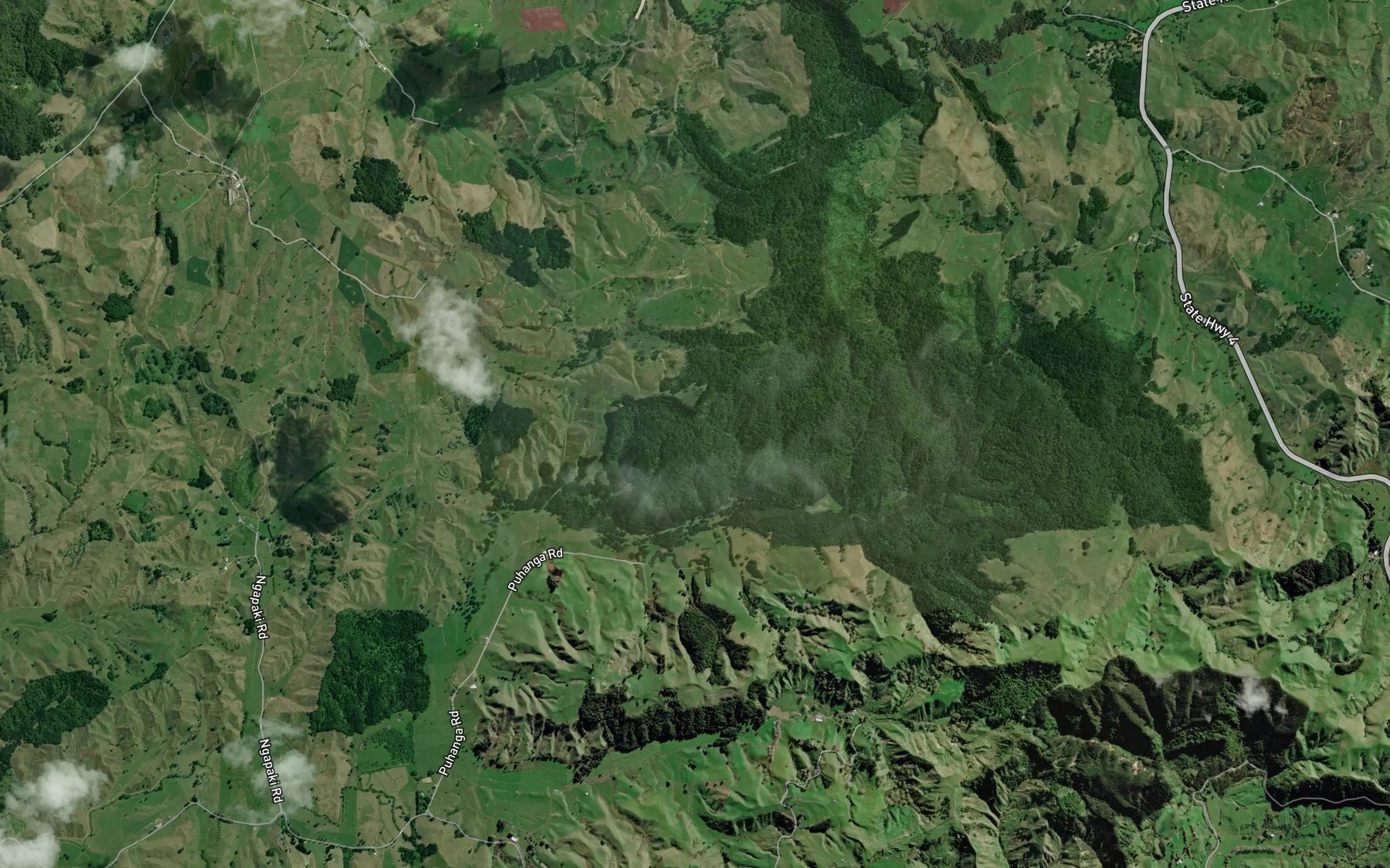 Satellite map of the Mangawhata Stream
