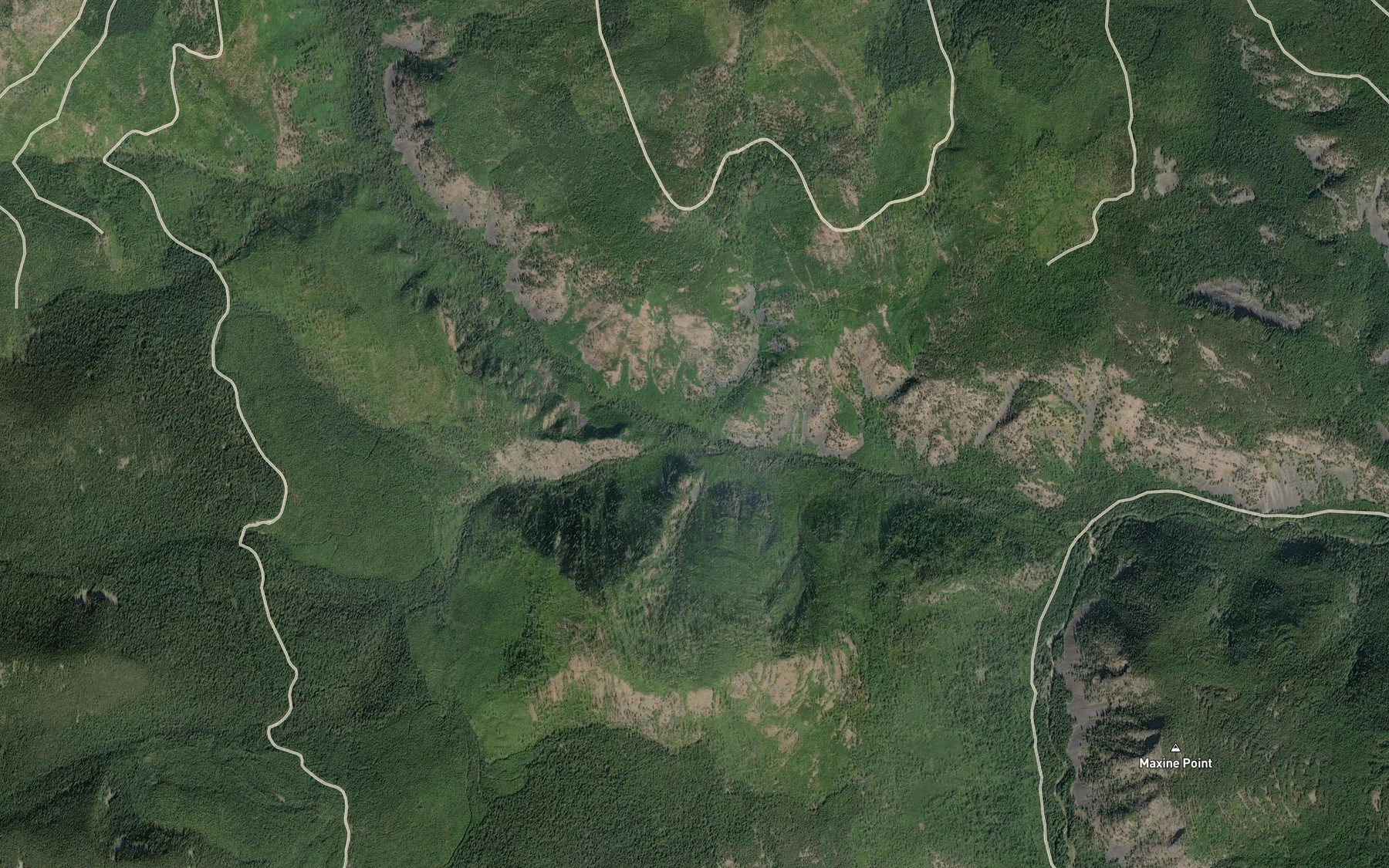 Satellite map of the Roberts Creek