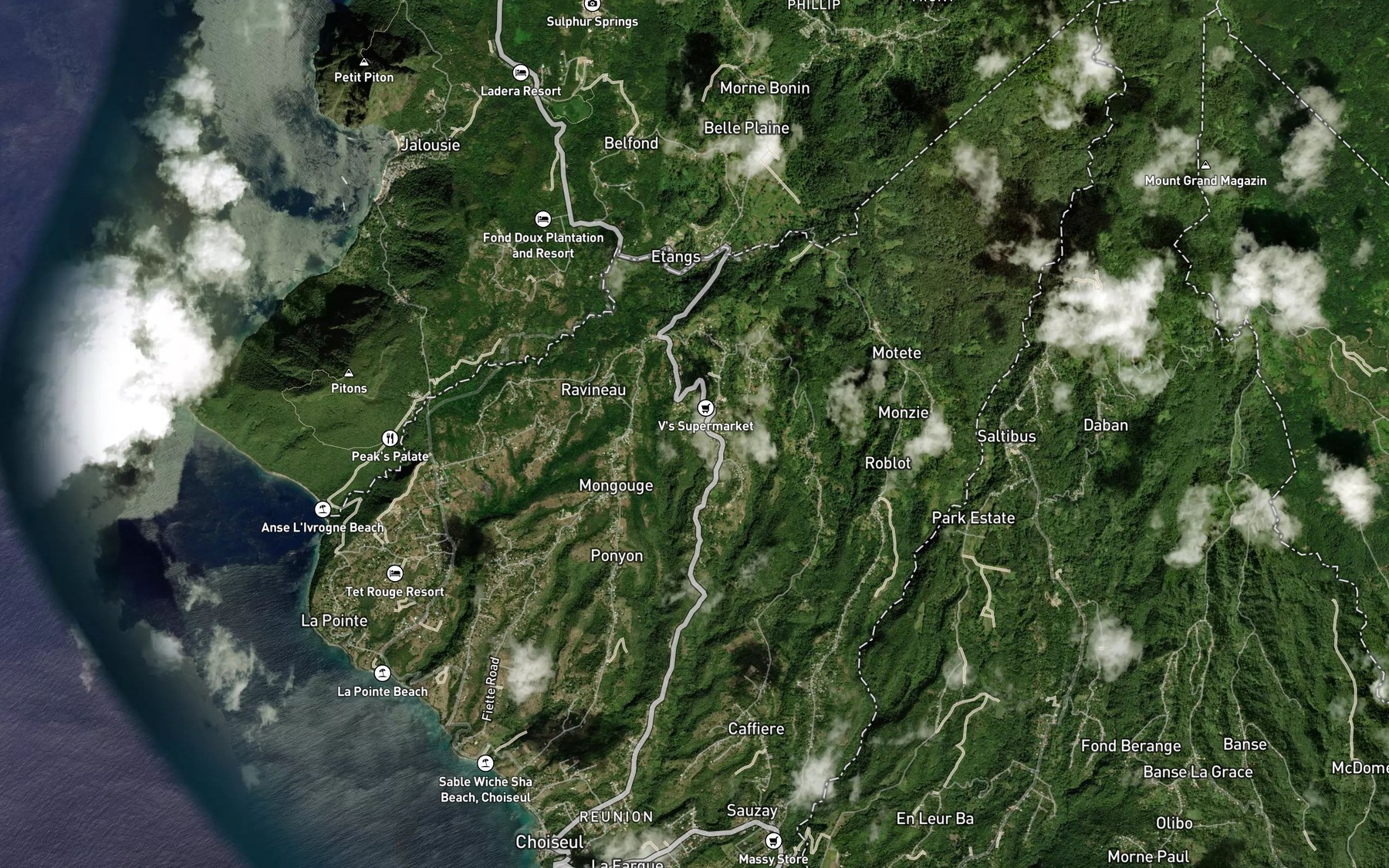 Satellite map of the Ravine Lave