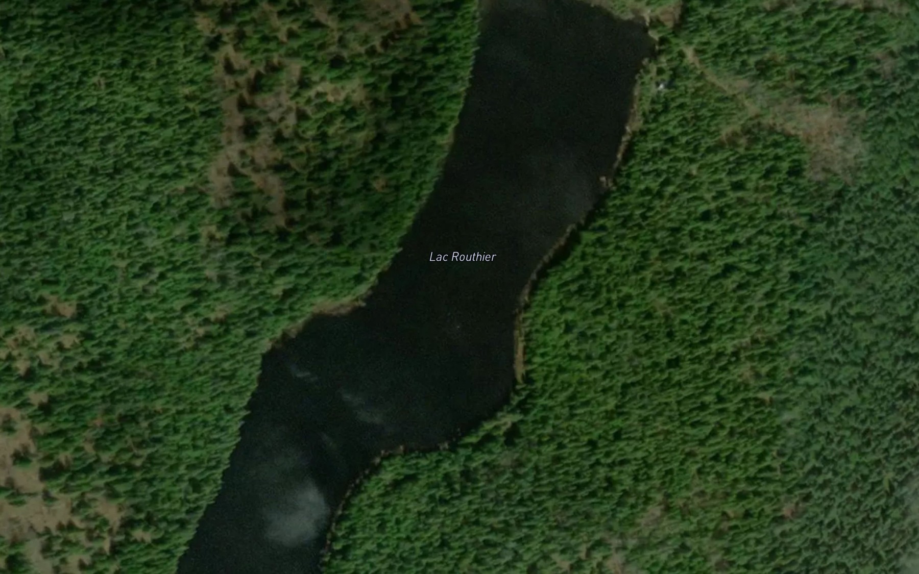 Satellite map of the Lac Routhier