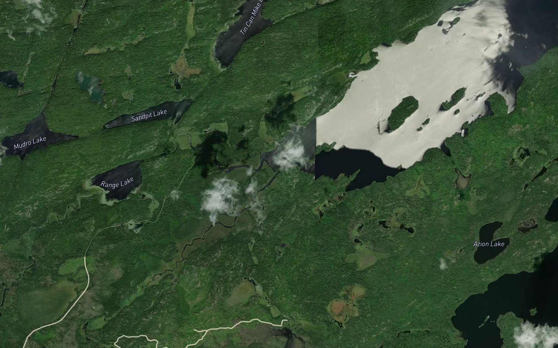 Satellite map of the Spawn Creek
