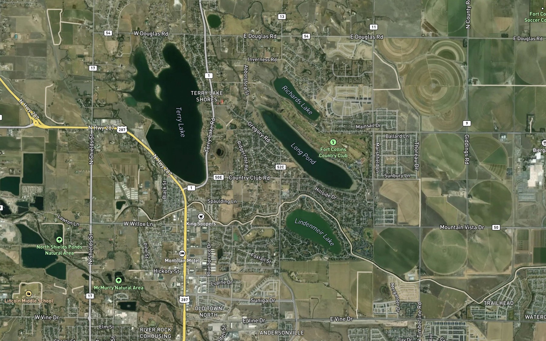 Satellite map of the Long Pond Reservoir Number 5