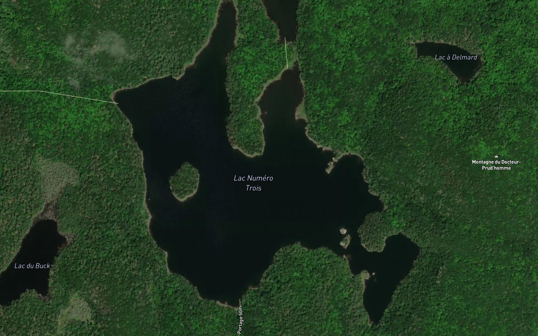 Satellite map of the Lac Numero Trois