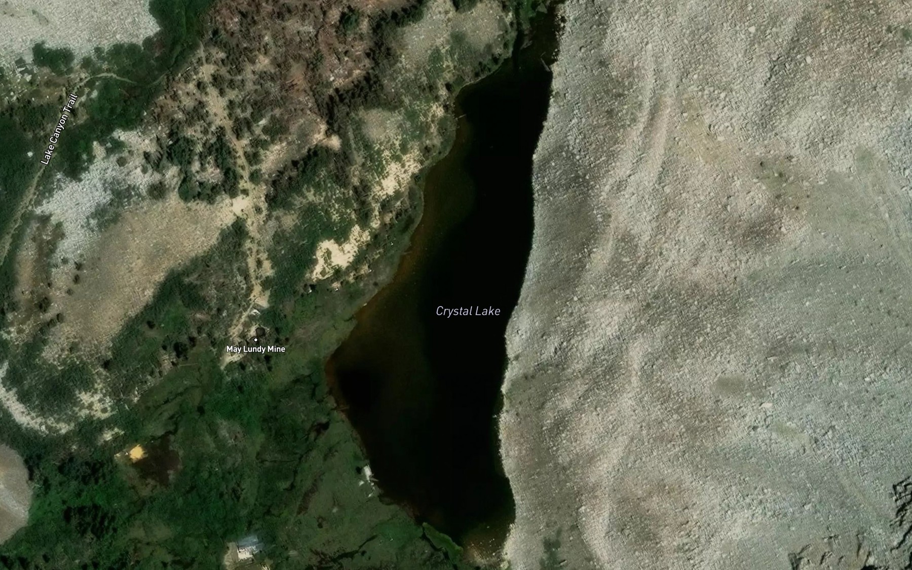 Satellite map of the Crystal Lake