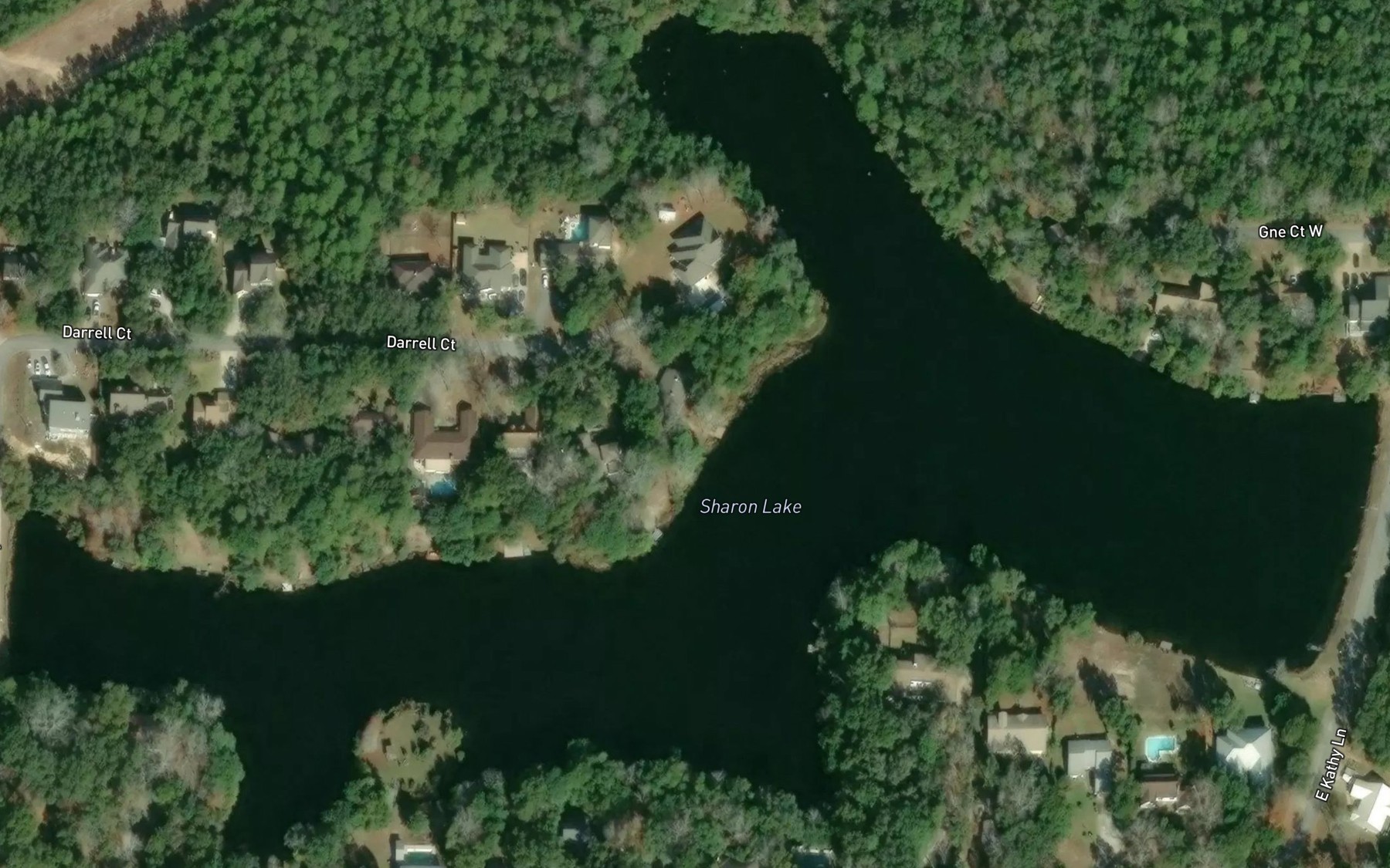 Satellite map of the Sharon Lake
