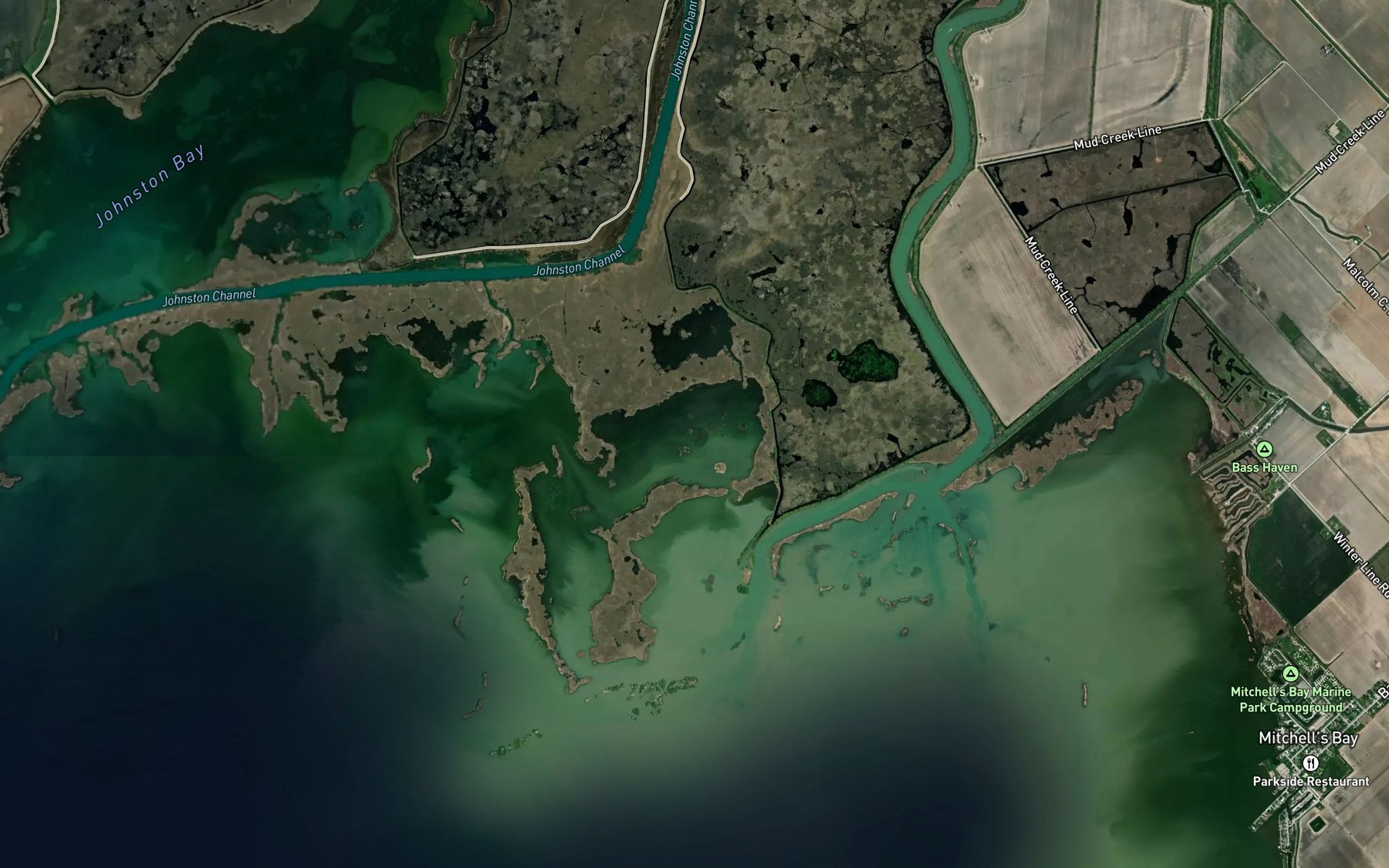 Satellite map of the Goose Lake