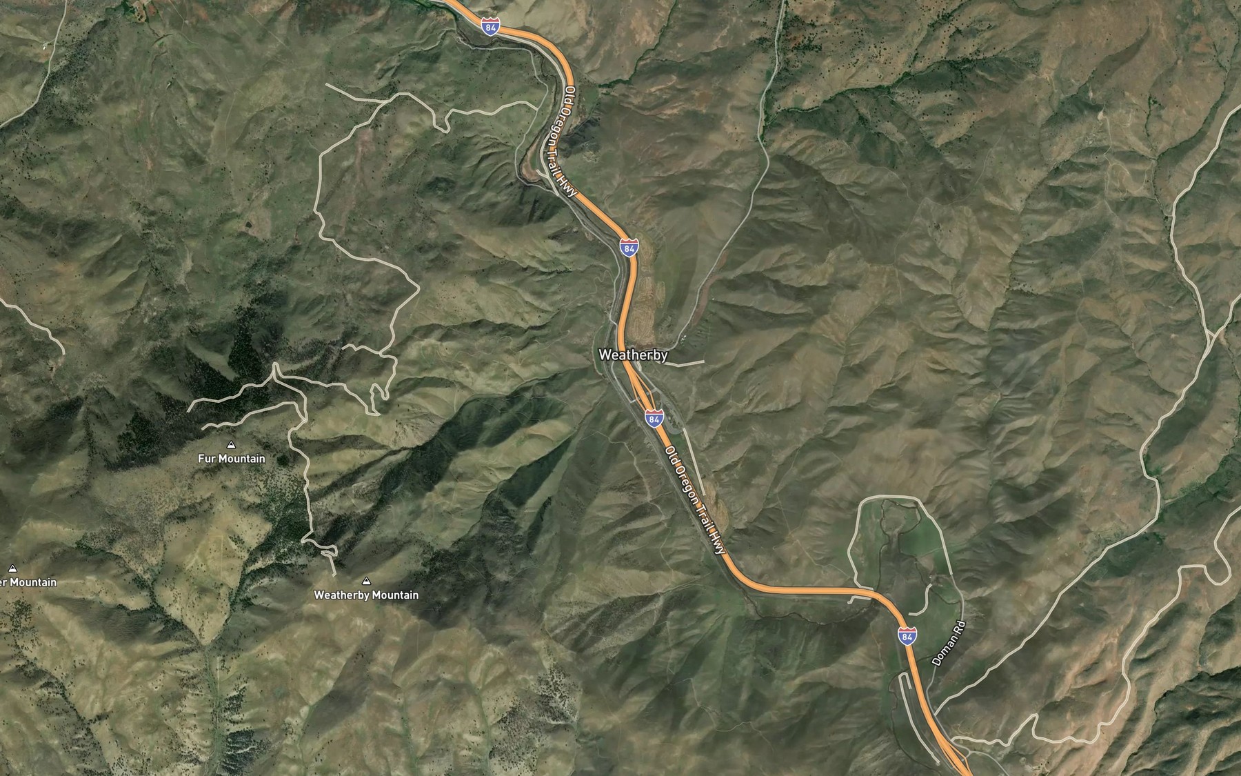 Satellite map of the Sisley Creek