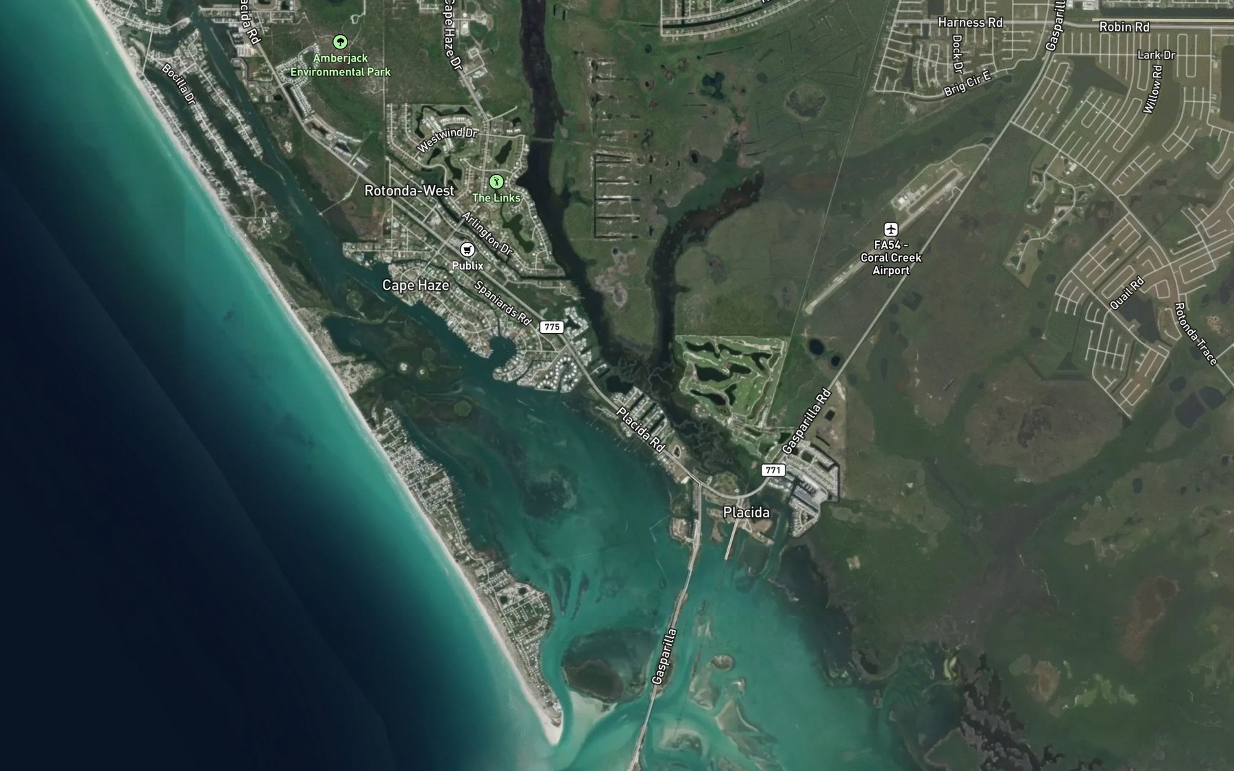 Satellite map of the Coral Cove