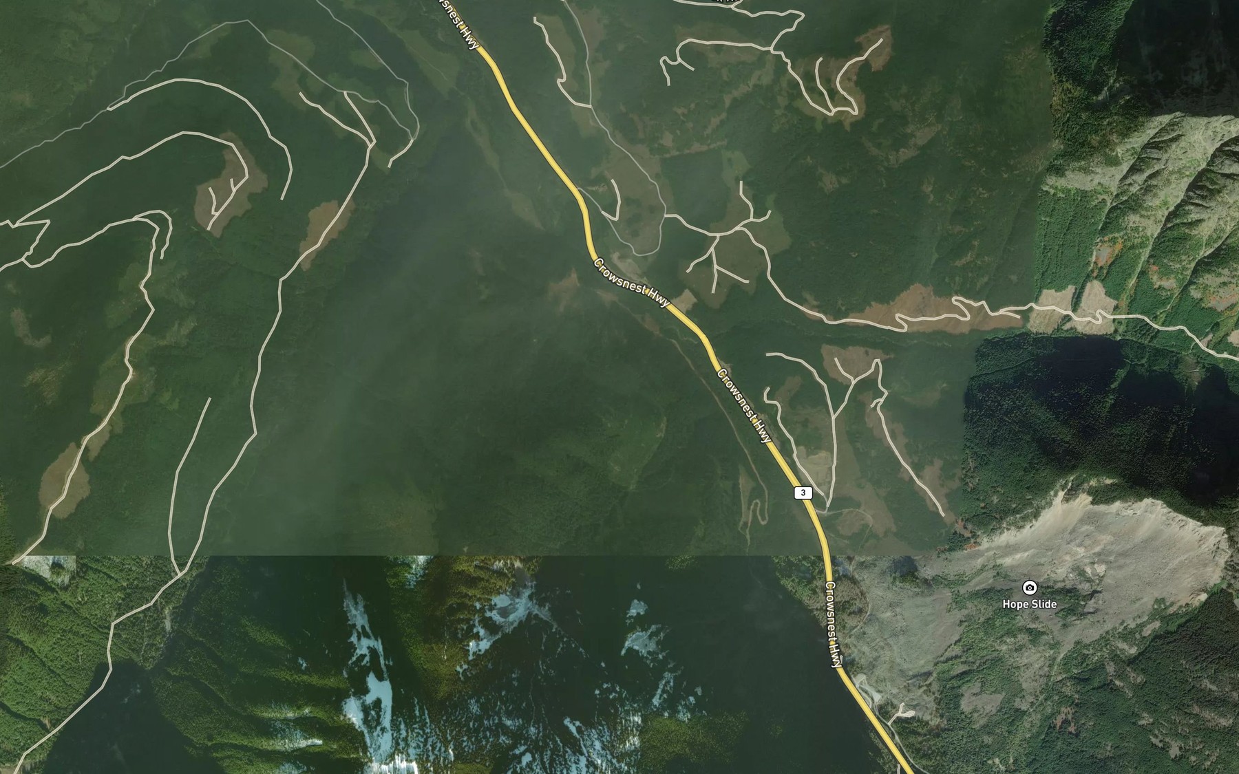 Satellite map of the Eleven Mile Creek