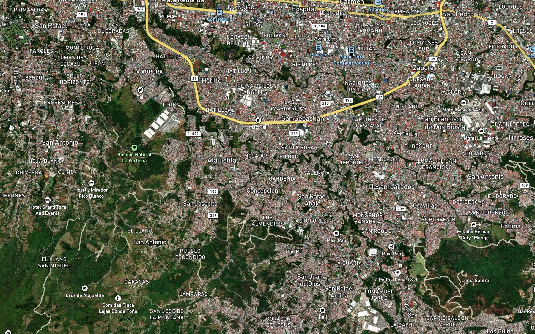 Satellite map of the Rio Canas