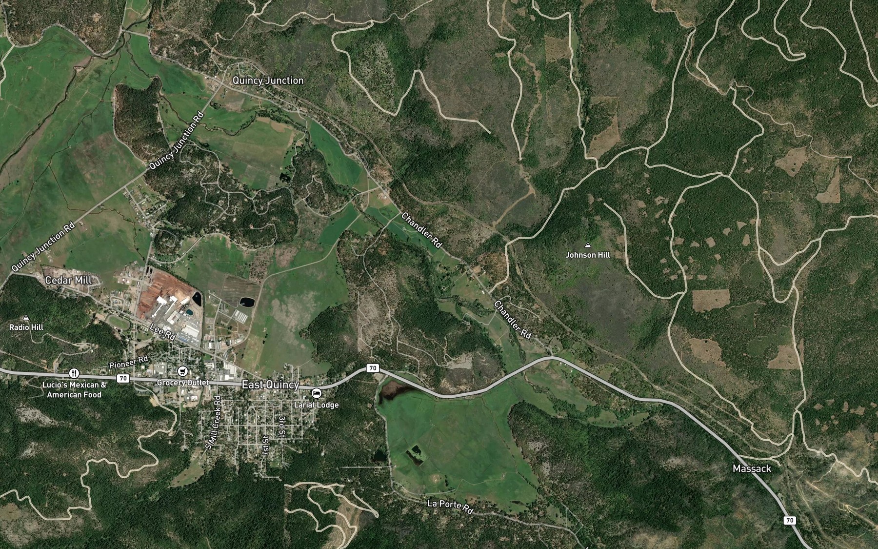 Satellite map of the Taylor Creek
