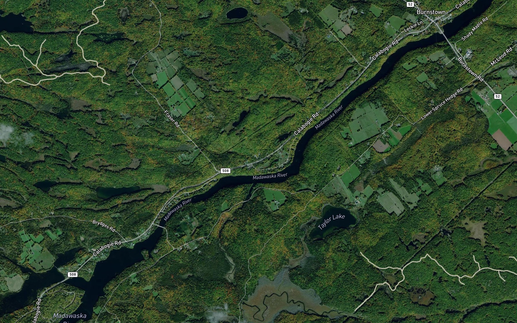 Satellite map of the Kippens Creek
