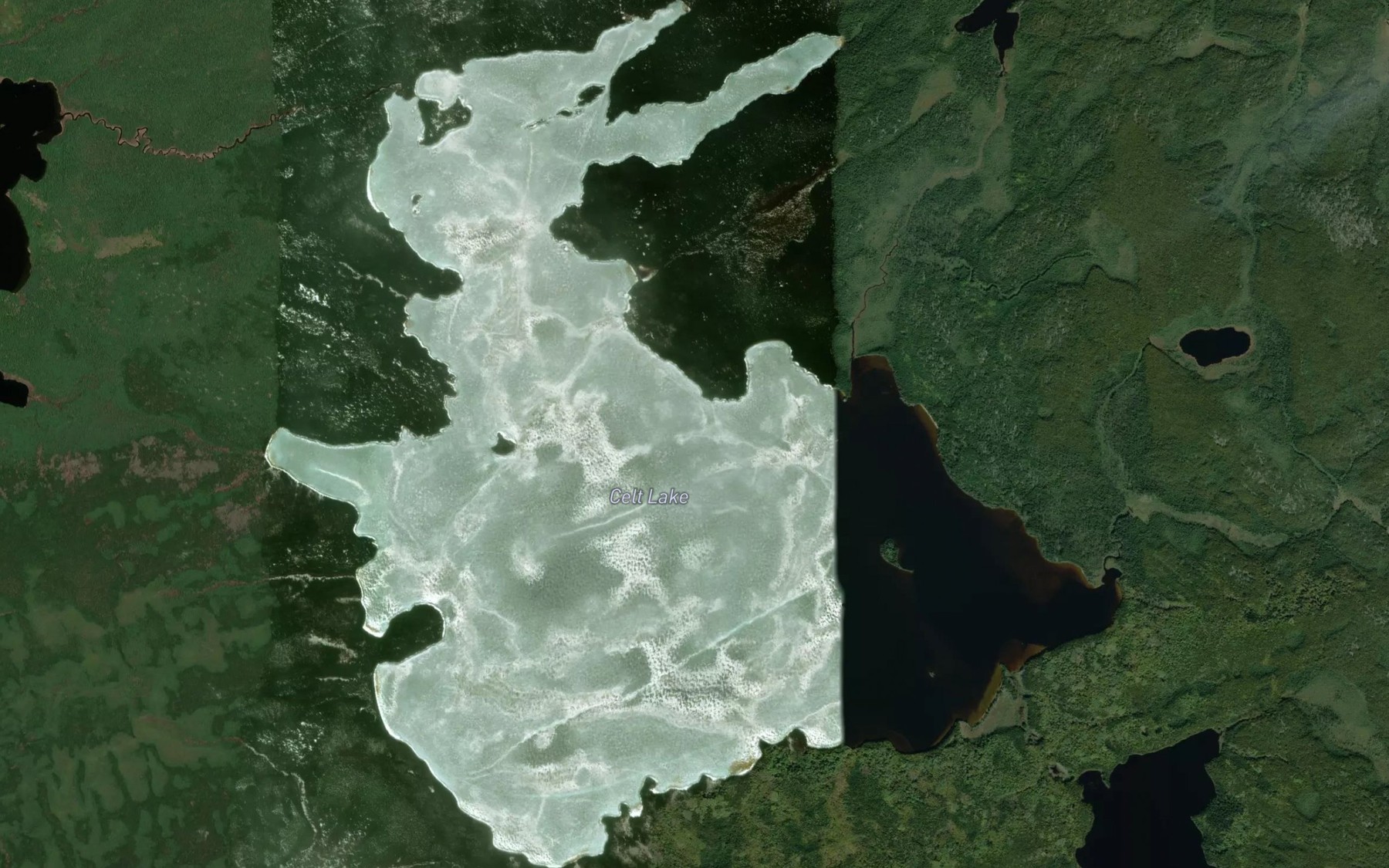 Satellite map of the Celt Lake