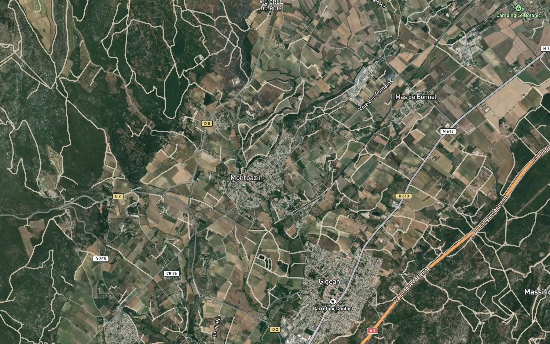Satellite map of the Cristoulet