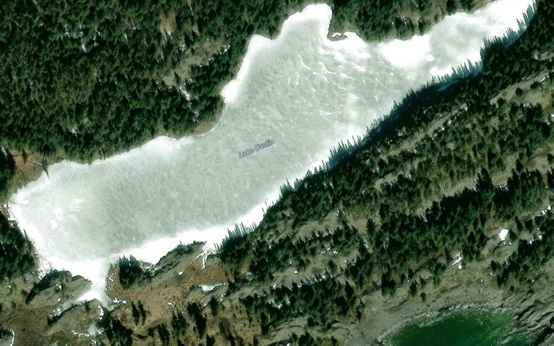Satellite map of the Lake Dustin