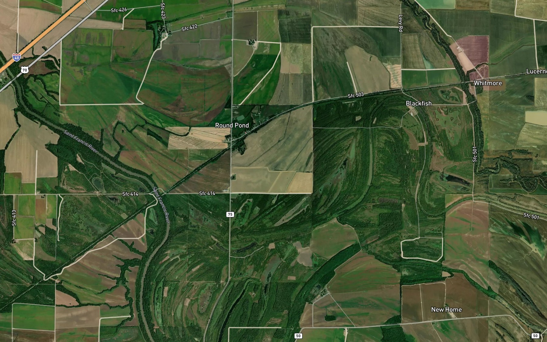 Satellite map of the Round Pond