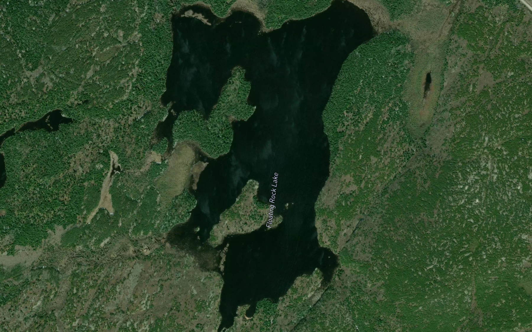 Satellite map of the Floating Rock Lake