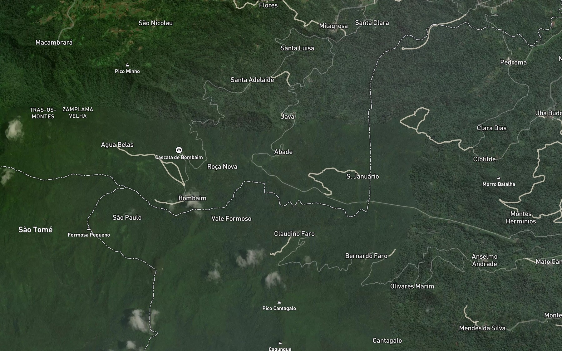 Satellite map of the Rio Bomba