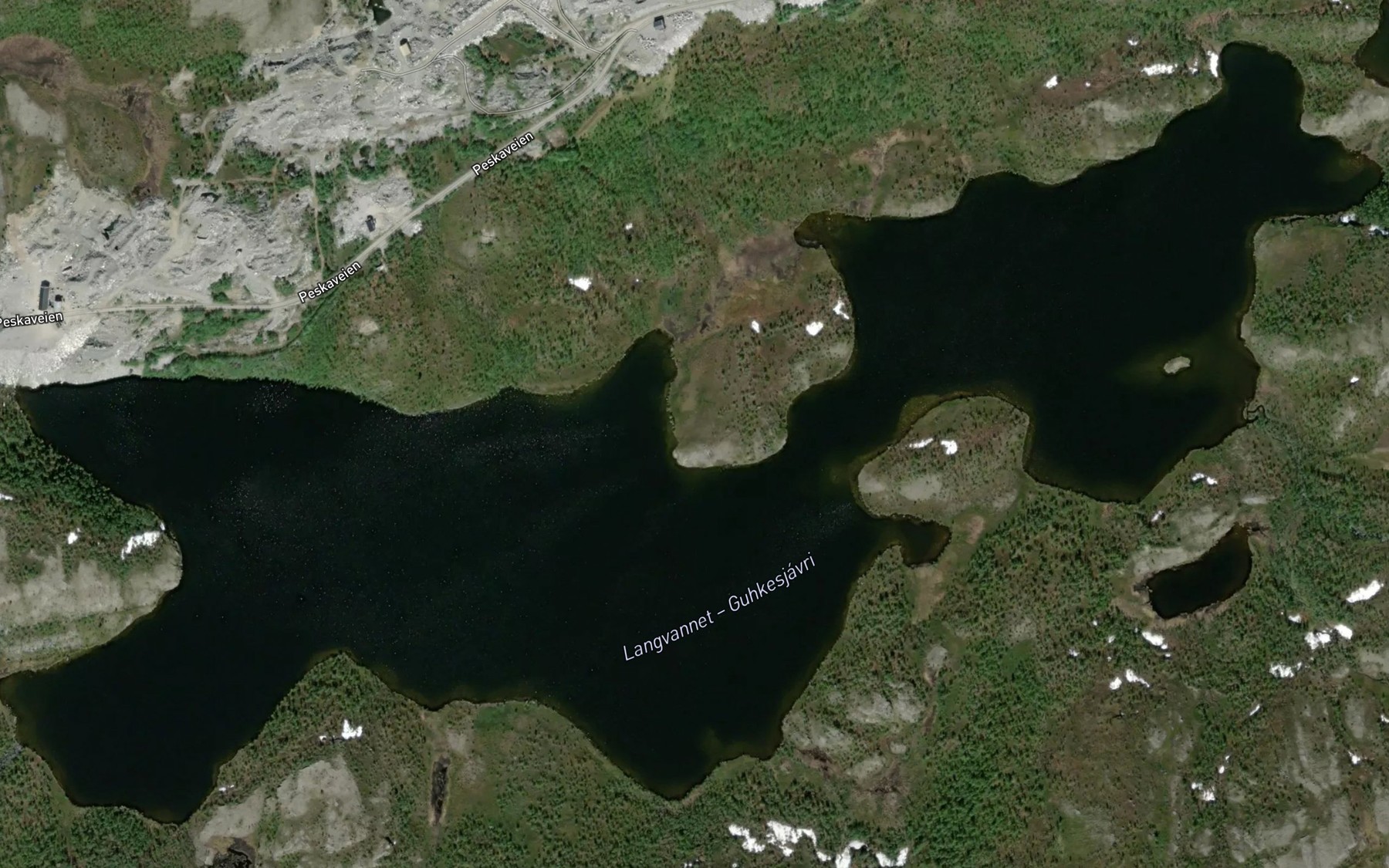 Satellite map of the Gukkesjavri