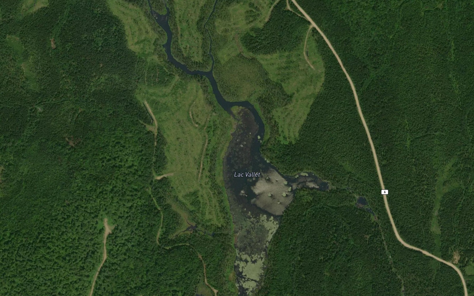 Satellite map of the Lac Vallet