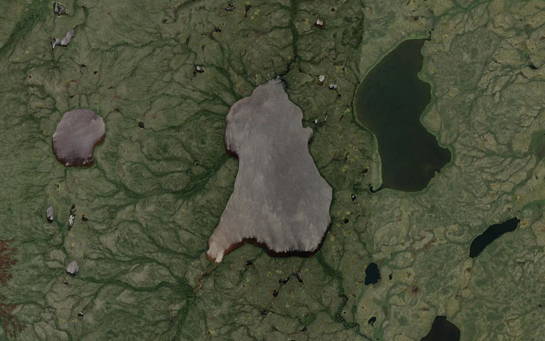 Satellite map of the Unruh Lake