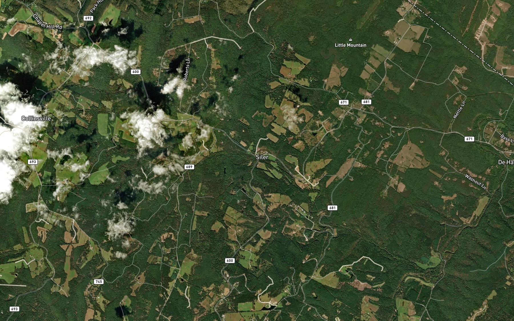 Satellite map of the Little Brush Creek