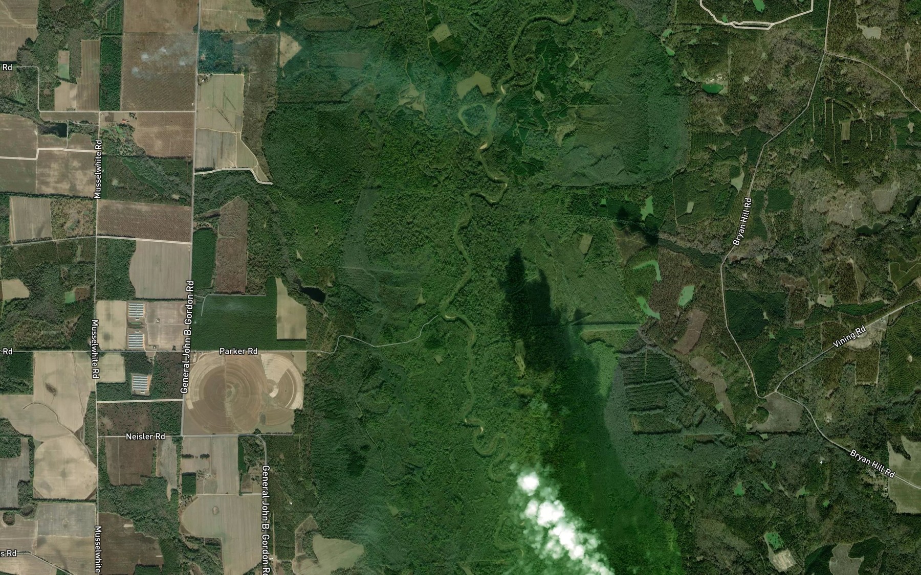 Satellite map of the Gin Creek