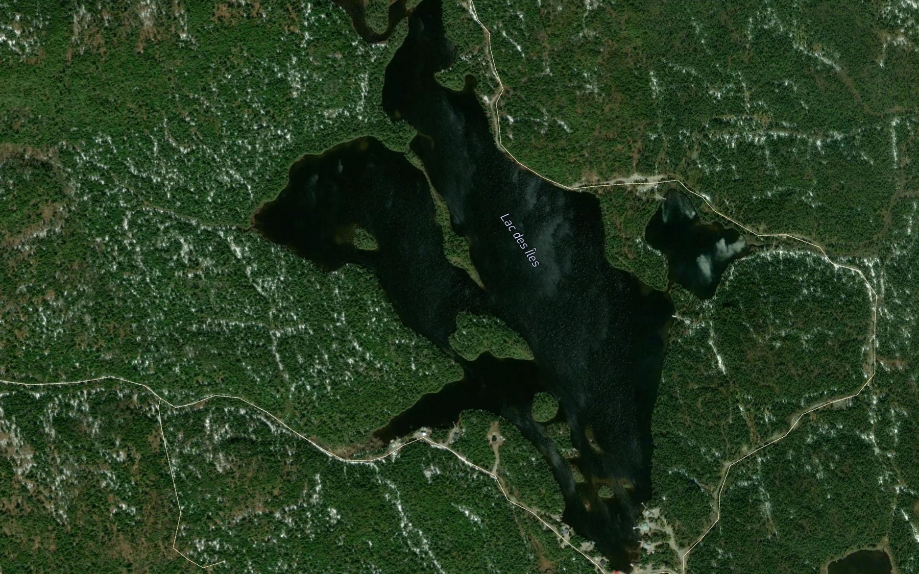 Satellite map of the Lac des Iles