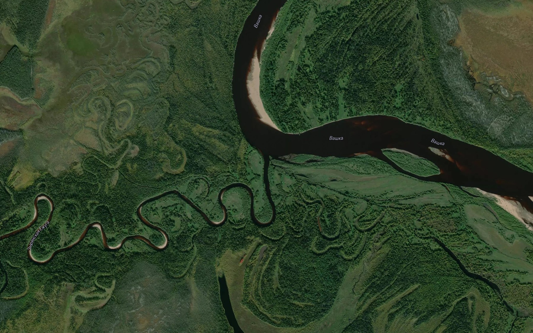 Satellite map of the Zyryanskaya Yezhuga