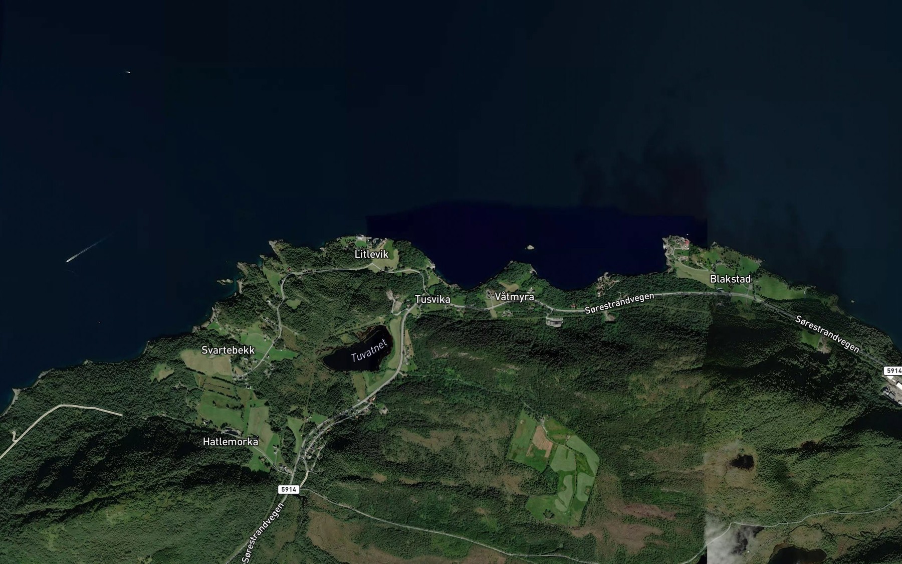 Satellite map of the Tusvika