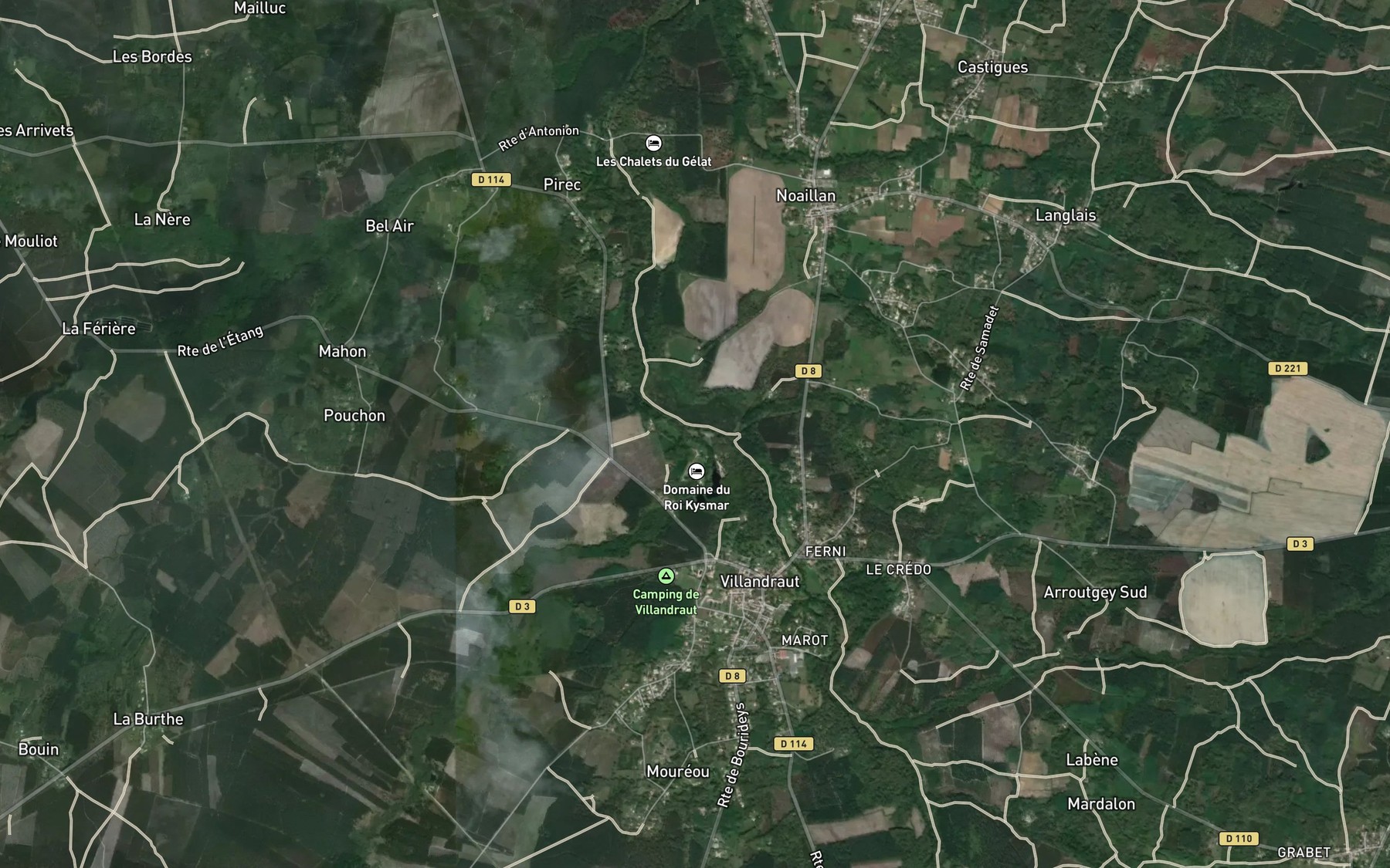 Satellite map of the Ruisseau du Baillon