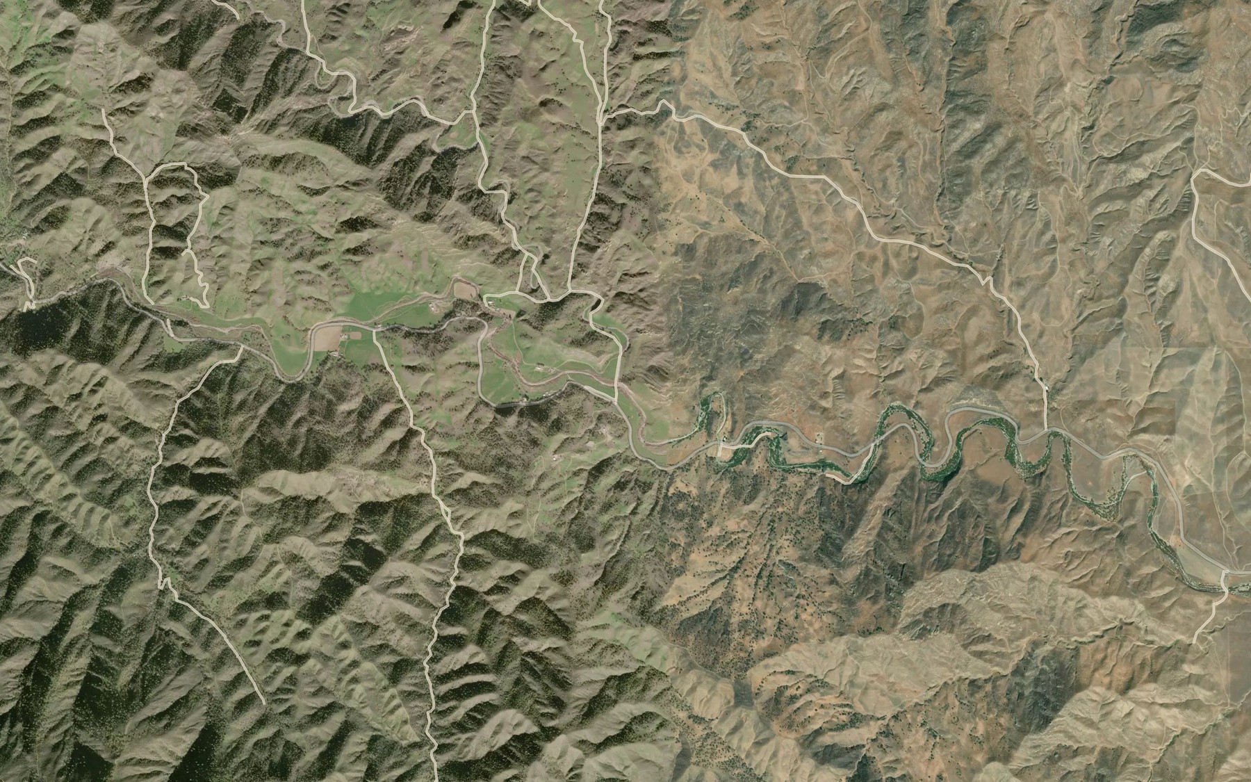 Satellite map of the White Creek