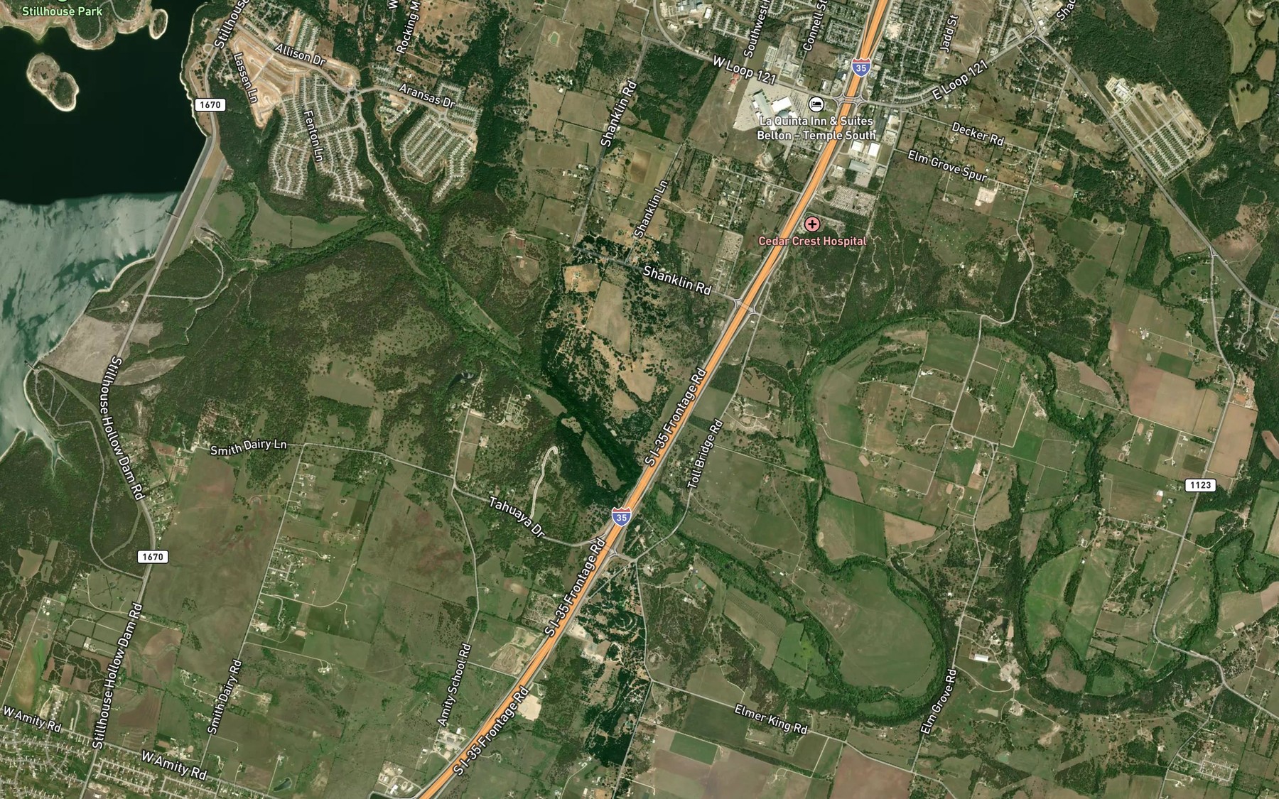 Satellite map of the Childers Springs