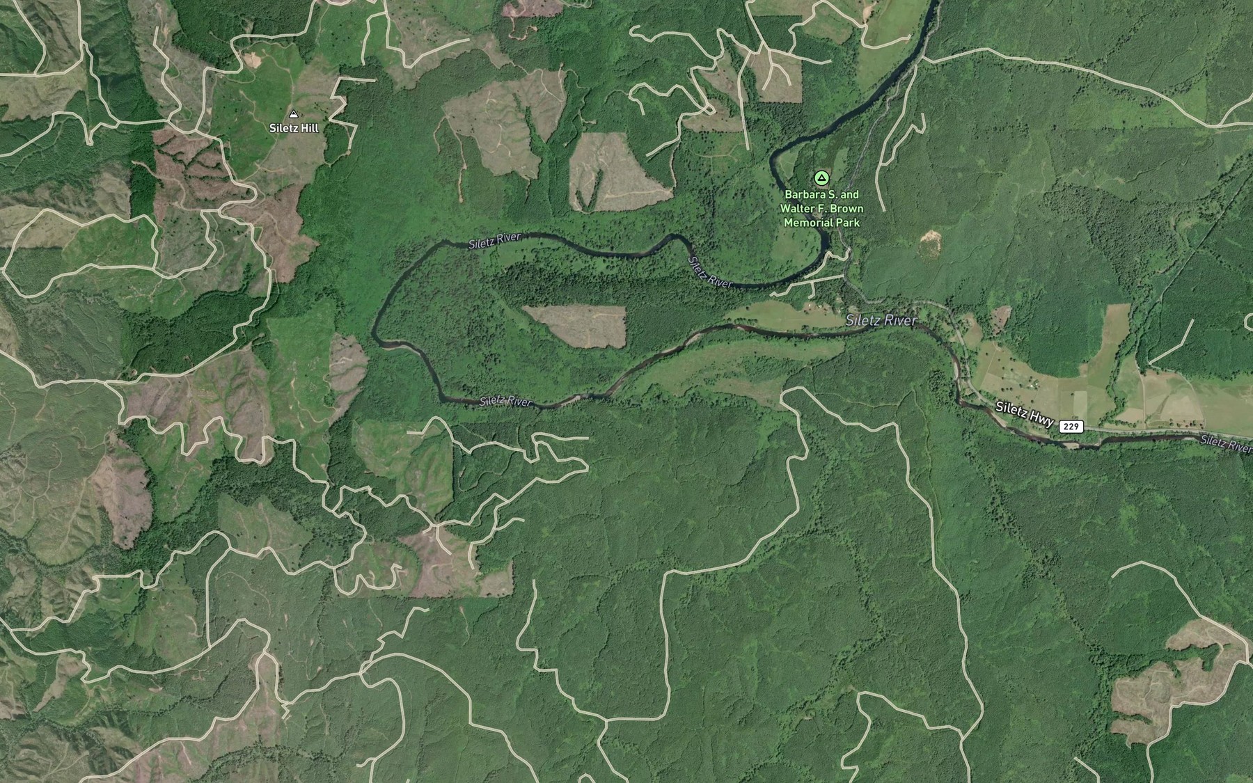 Satellite map of the Roy Creek