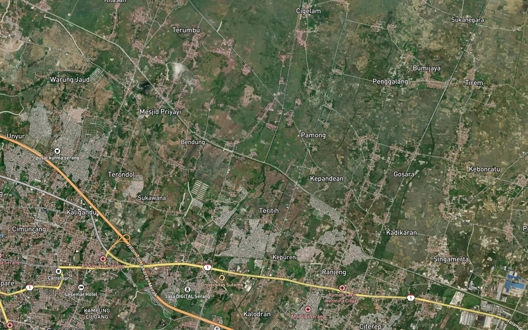 Satellite map of the Ci Waka