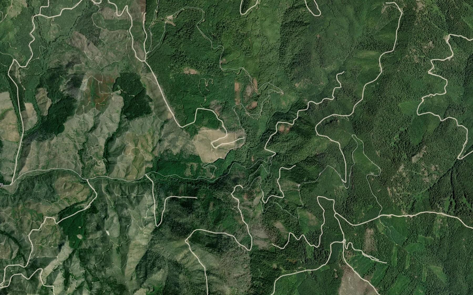 Satellite map of the Treadwell Creek