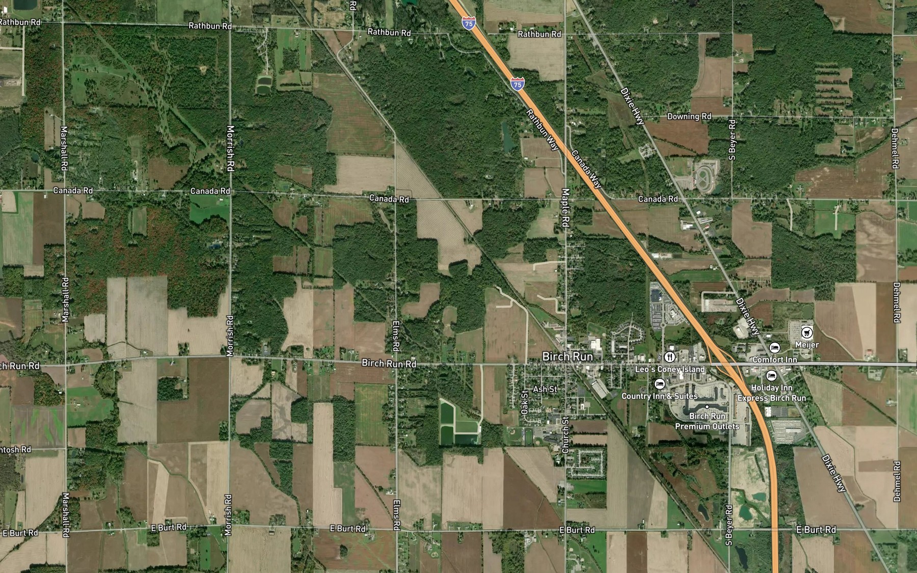 Satellite map of the Runnel Drain