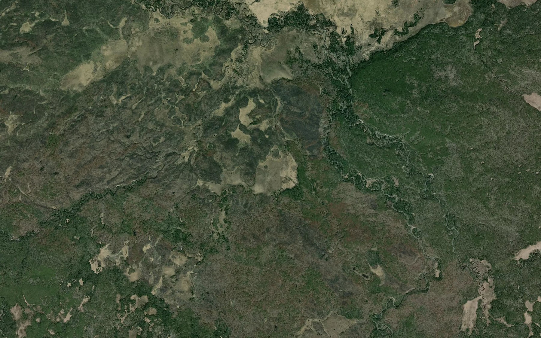 Satellite map of the Shag Creek