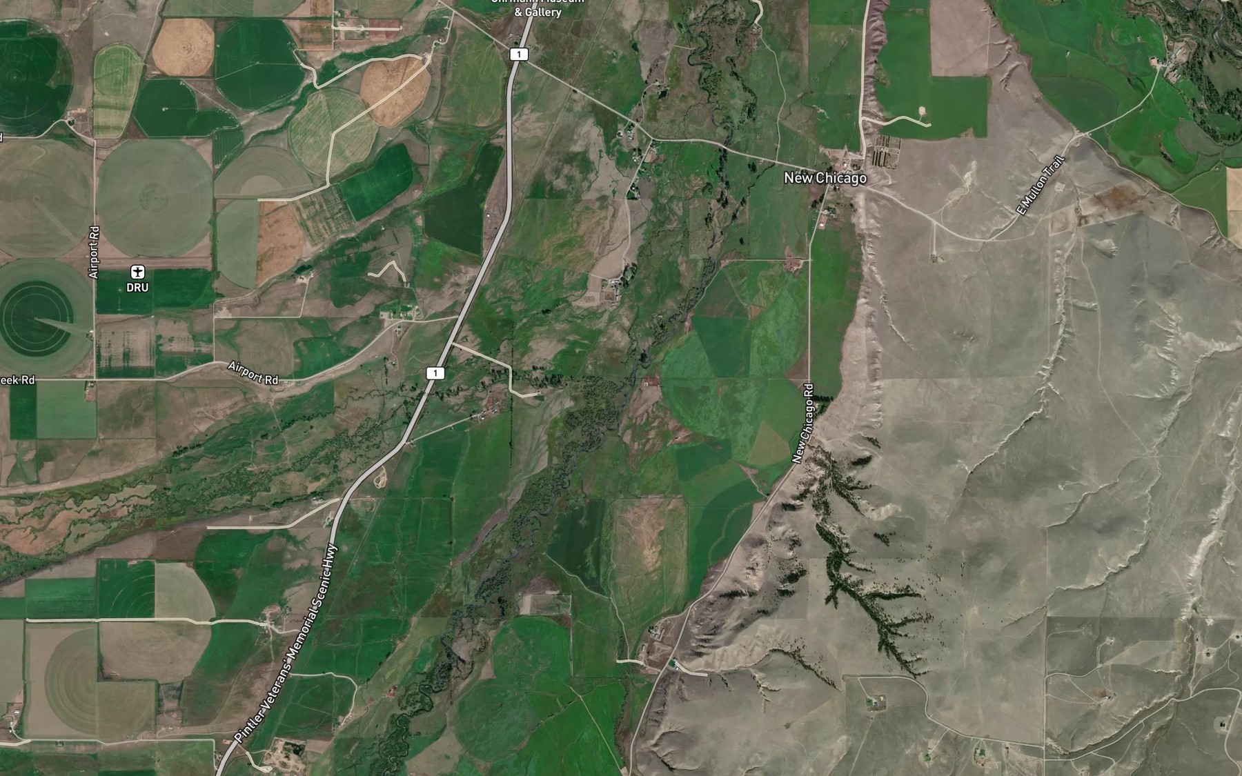 Satellite map of the Lower Willow Creek